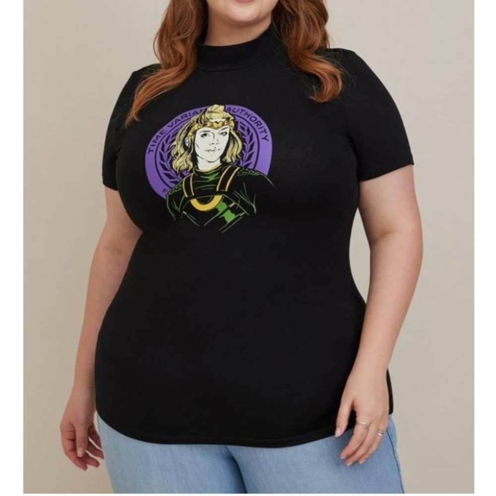 TORRID NWT MARVEL LOKI SYLVIE FOXY MOCK NECK TOP - Picture 3 of 6